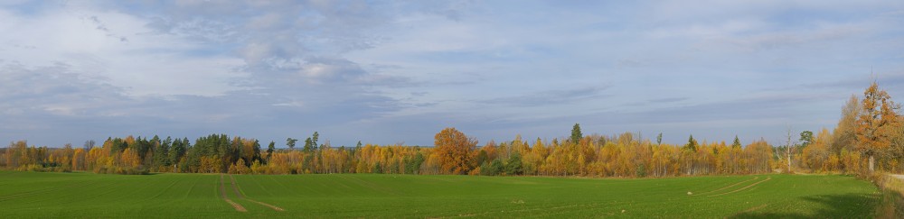 Rudens panorāma, lauku rudens ainava