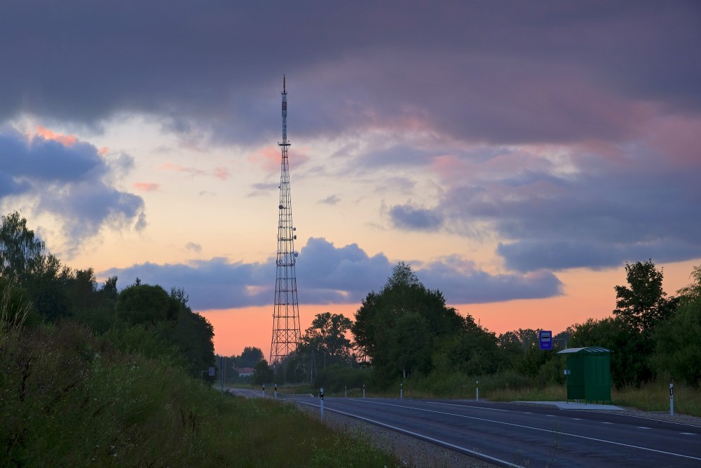 Kuldīga TV and Radio Tower, Evening landscape