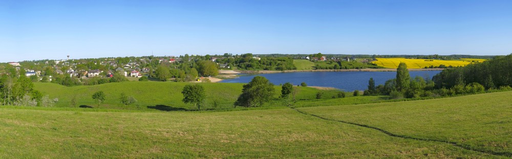 Panoramic View Of Saldus And Lake Saldus