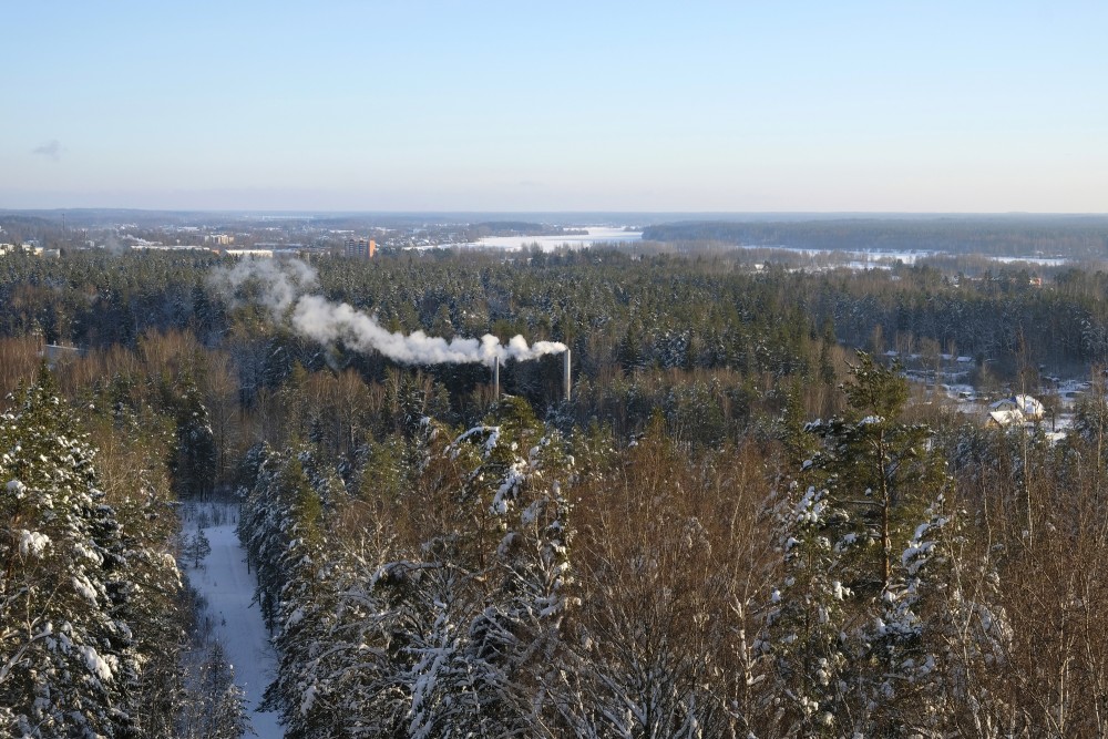 View From Ogre Observation Tower in Winter