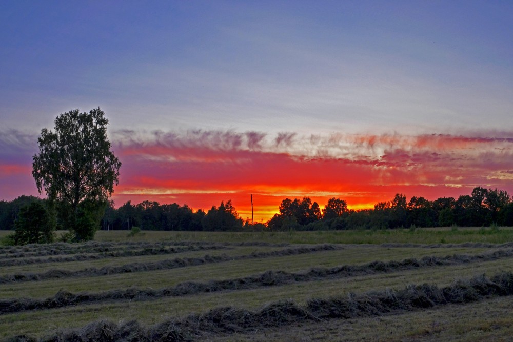 Sarkanas debesis pēc saulrieta