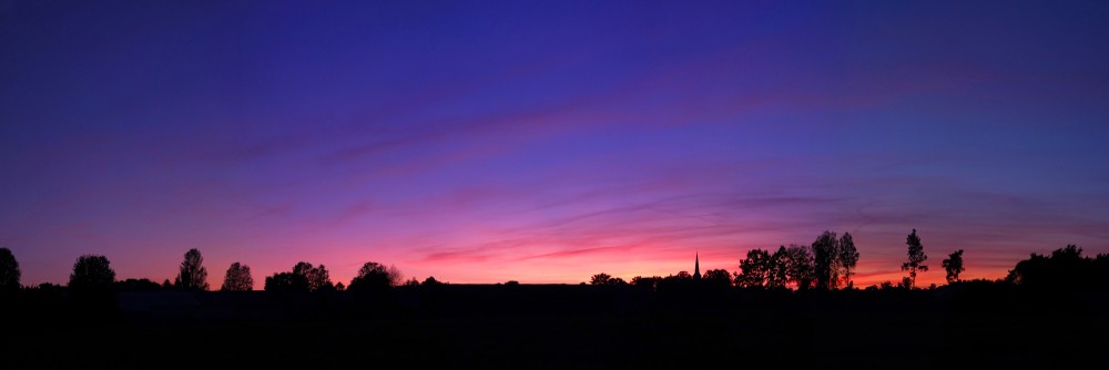 Rural Panorama After Sunset