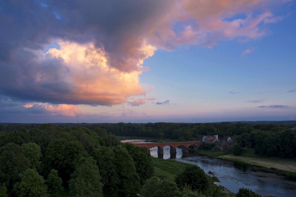 View of the Kuldīga Brick Bridge from the Observation Tower