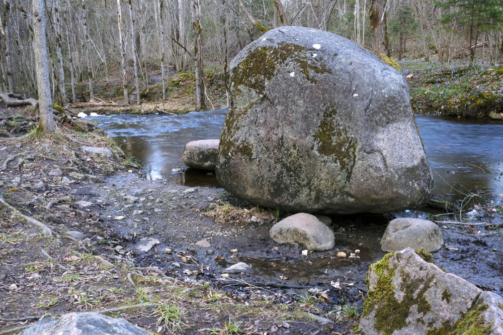 Stone At Ivande Lower Waterfall
