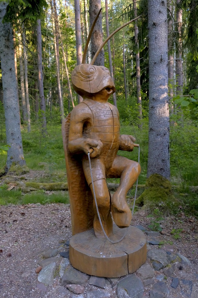 Grasshopper sculpture In Cīrava Forest Park