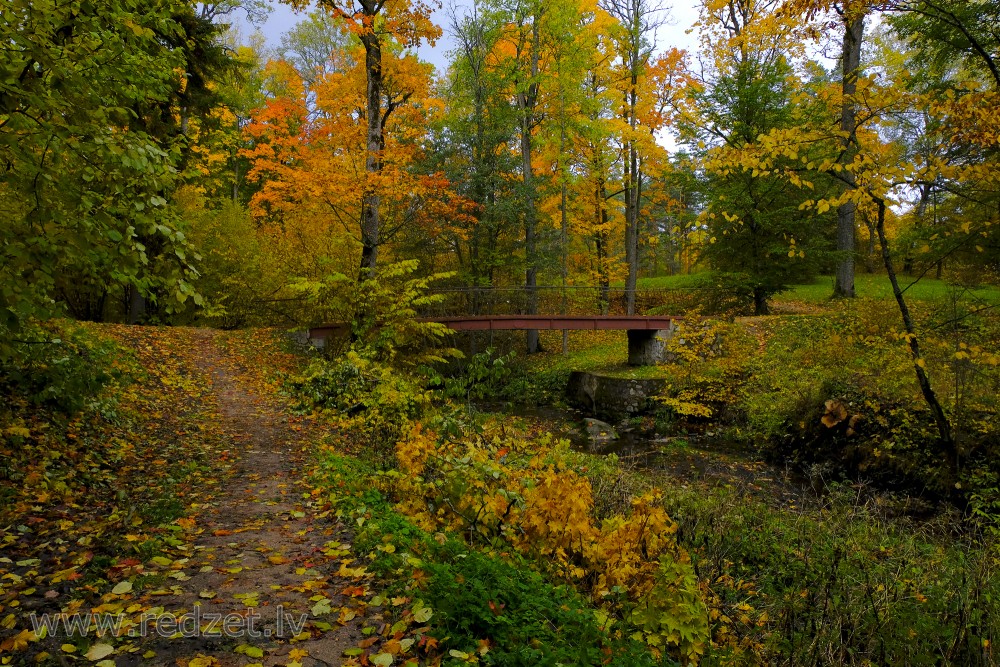 Cesvaine Palace Park in Autumn