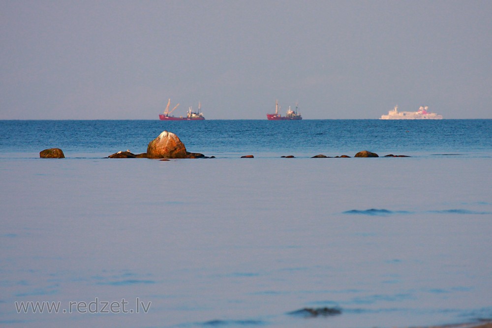 Stony shore in Mersrags, Latvia