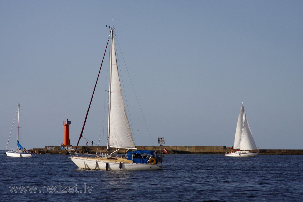 Yachts in the Estuary of River Daugava (Daugavgrīva)