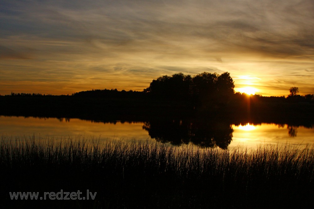 Daugavas saulrieta ainava pie Līvāniem