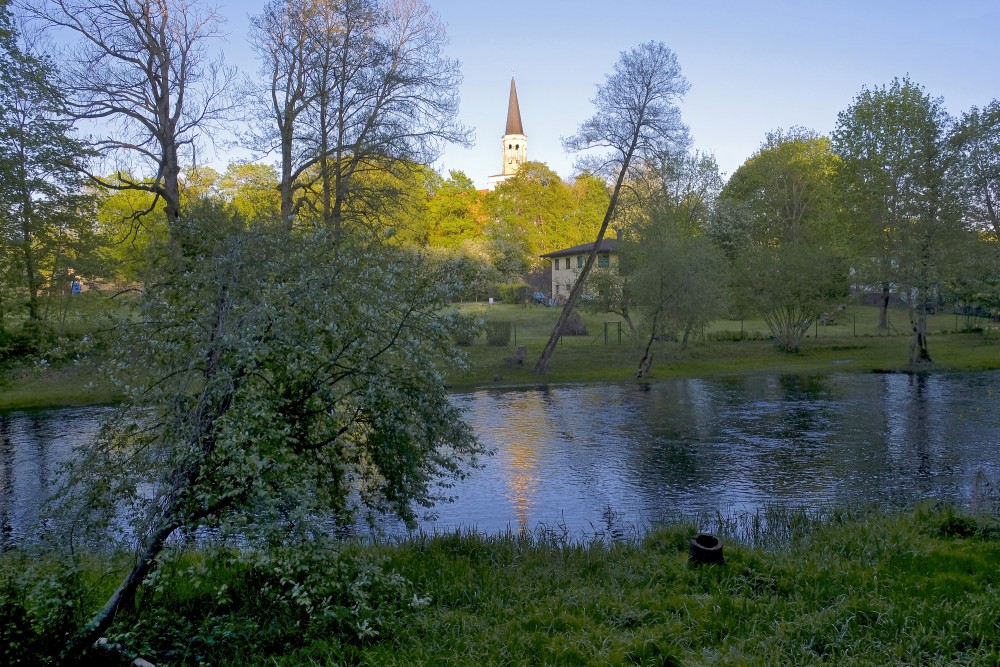 The Iecava River near the Iecava Lutheran Church