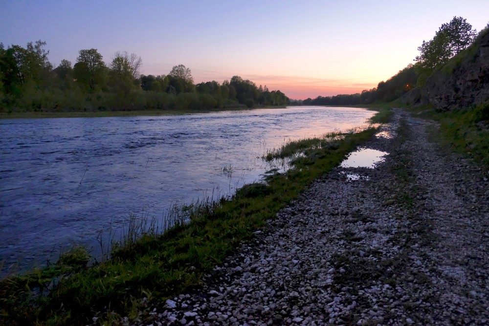 Mūsa River near Bauska at Night