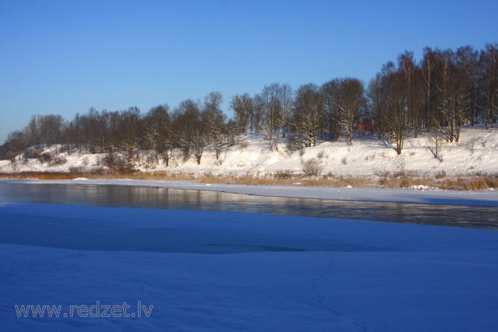 Winter landscape of river Venta, Latvia