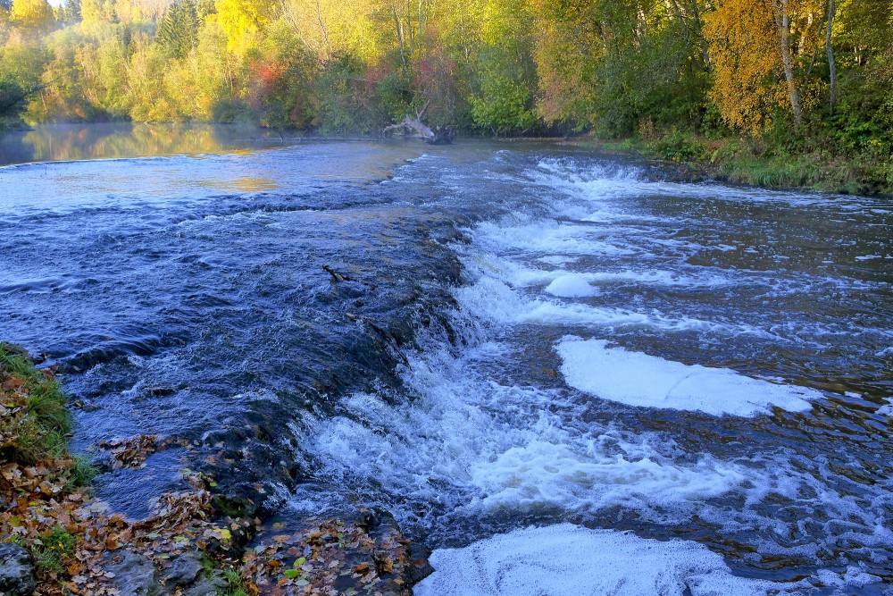 Abava Rumba Waterfall in Autumn