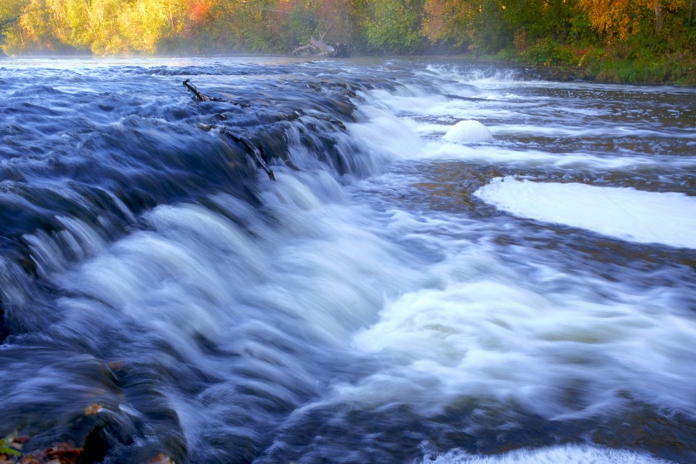 A Close-up of the Abava Rumba Waterfall