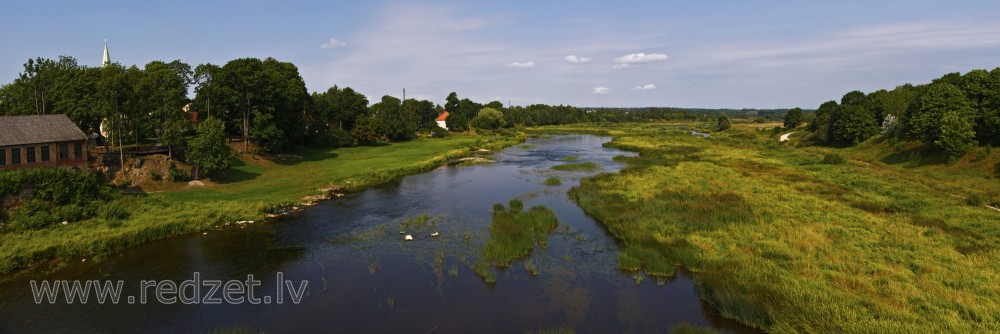 Panorama Venta river near Kuldīga, Latvia