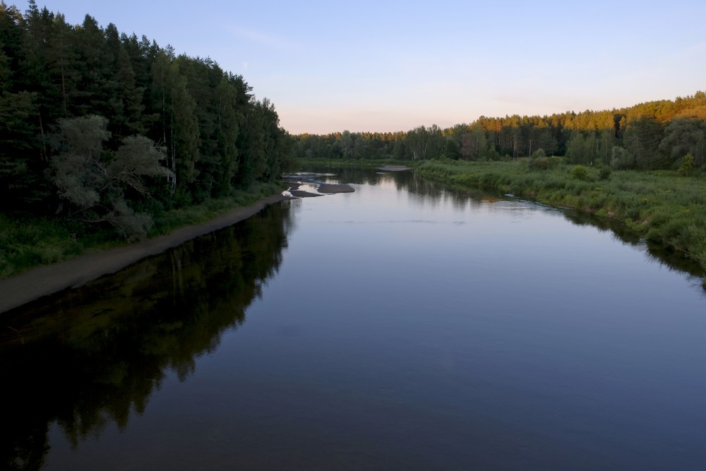 Gauja near Valmiera, Evening Landscape