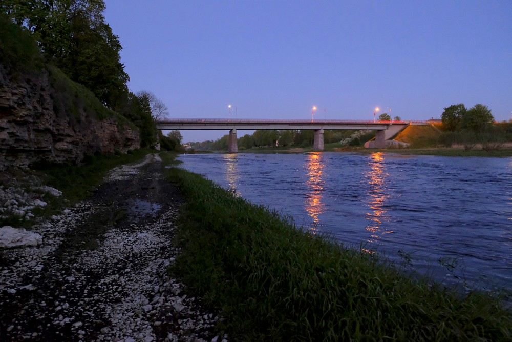 Bridge over the Mūsa River at night (Bauska)