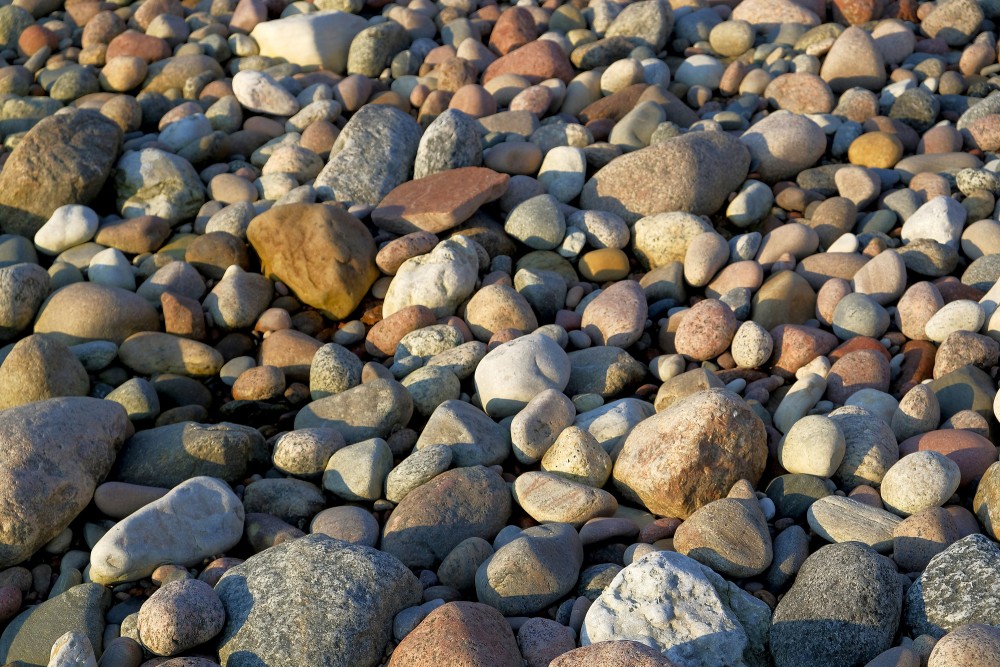 Stones and Pebbles at Coastline of Baltic sea