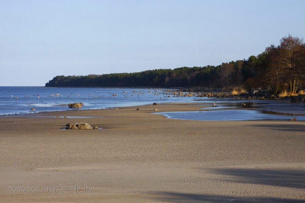 Stony shore in Roja, Latvia
