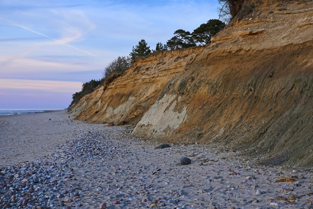 Steep coastline of Staldzene at Evening
