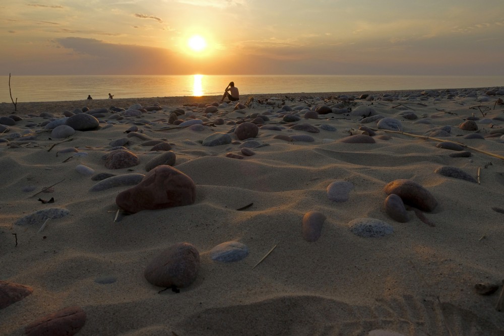 Stony Beach at Sunset