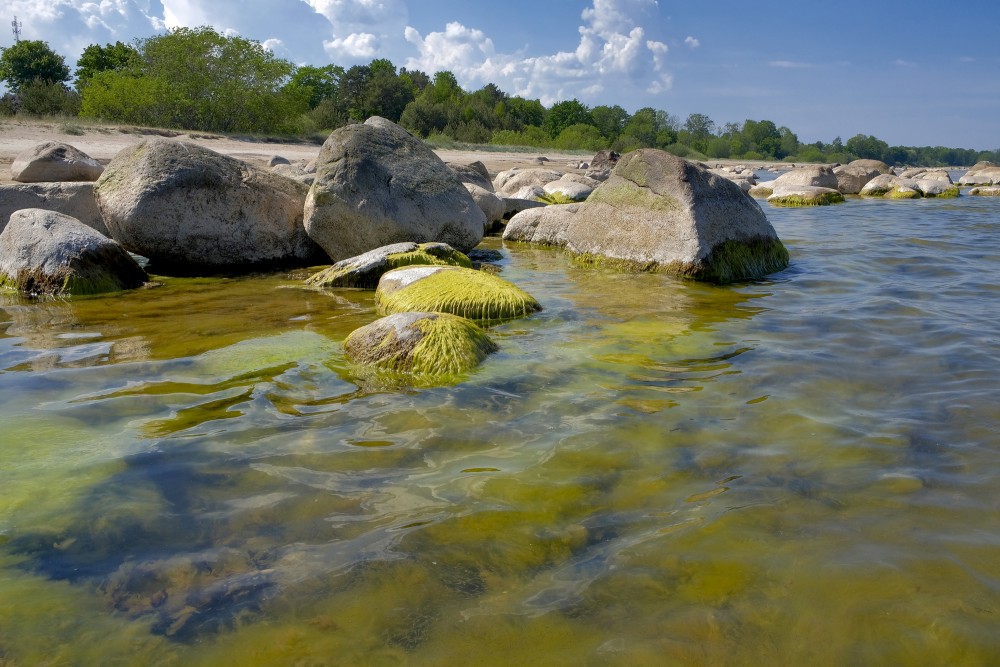 The rocky coastline of Kaltene