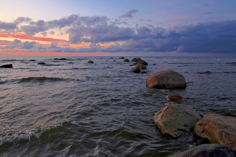 Mersrags Stony Beach after Sunset
