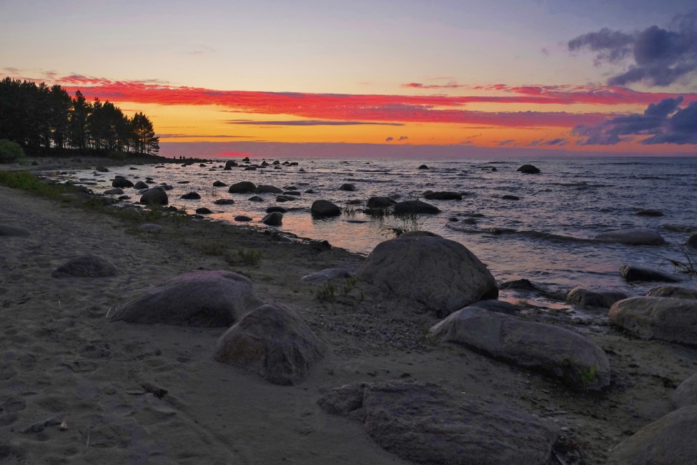 Mersrags Stony Beach after Sunset