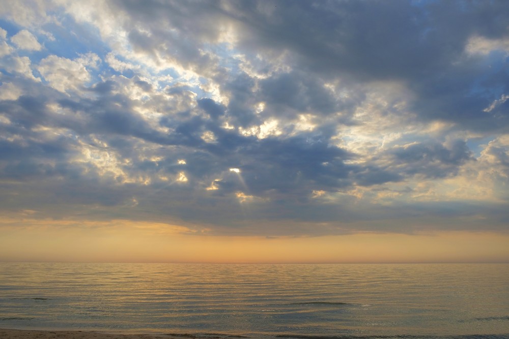 Sunset in the Baltic Sea, Cloudy Sky