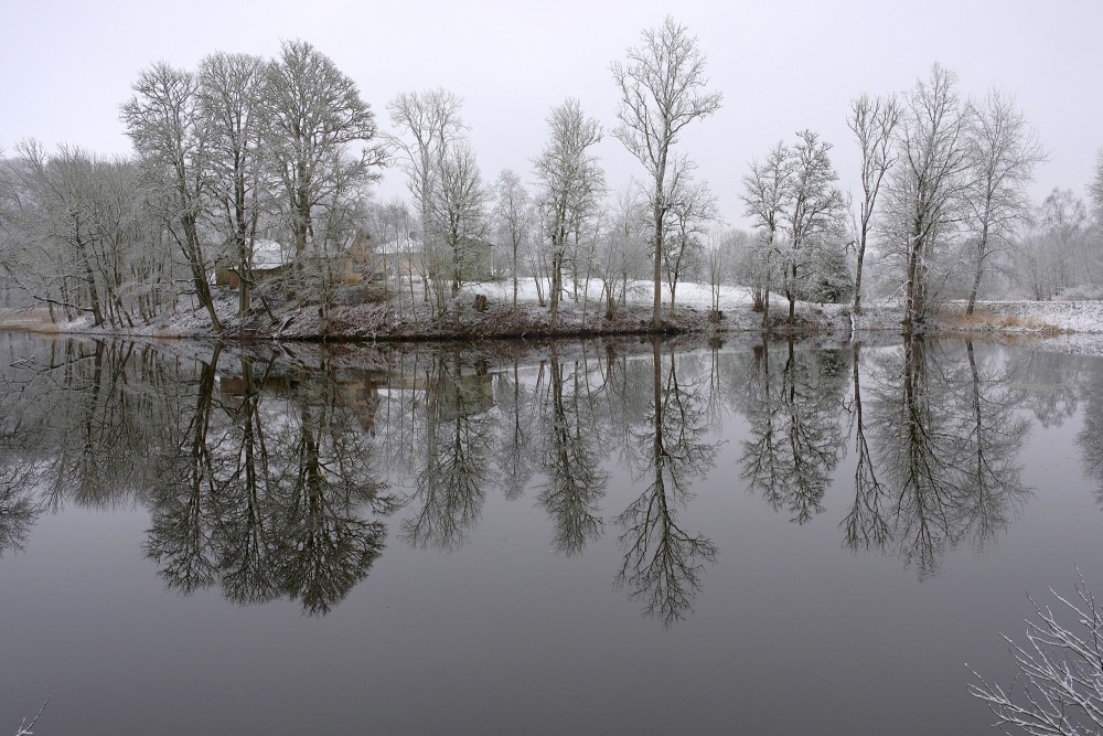 Embūte Castle Pond in Winter