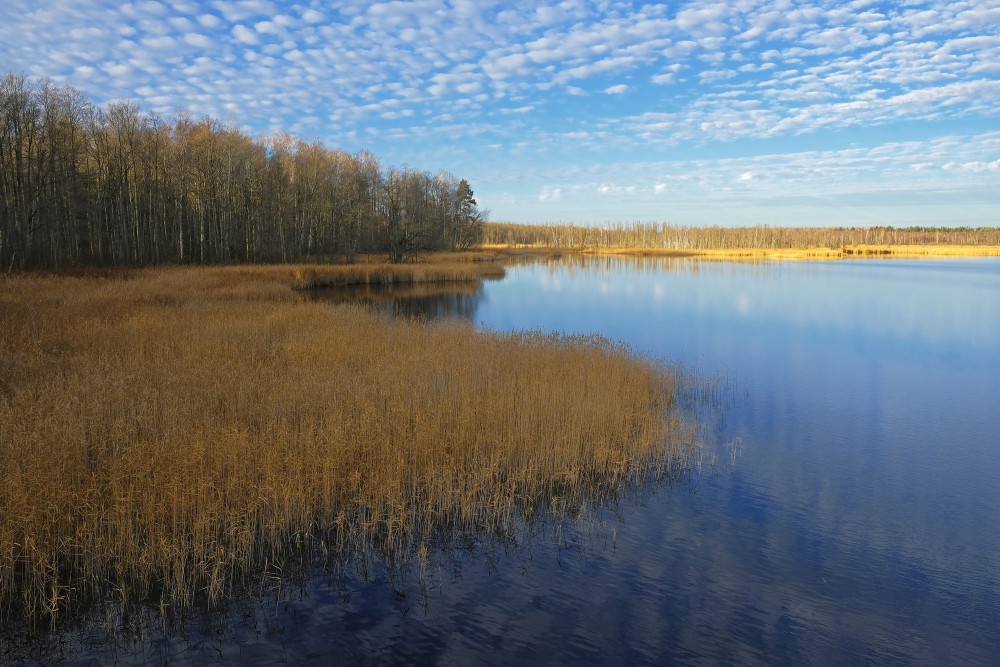 Autumn landscape of Sloka Lake