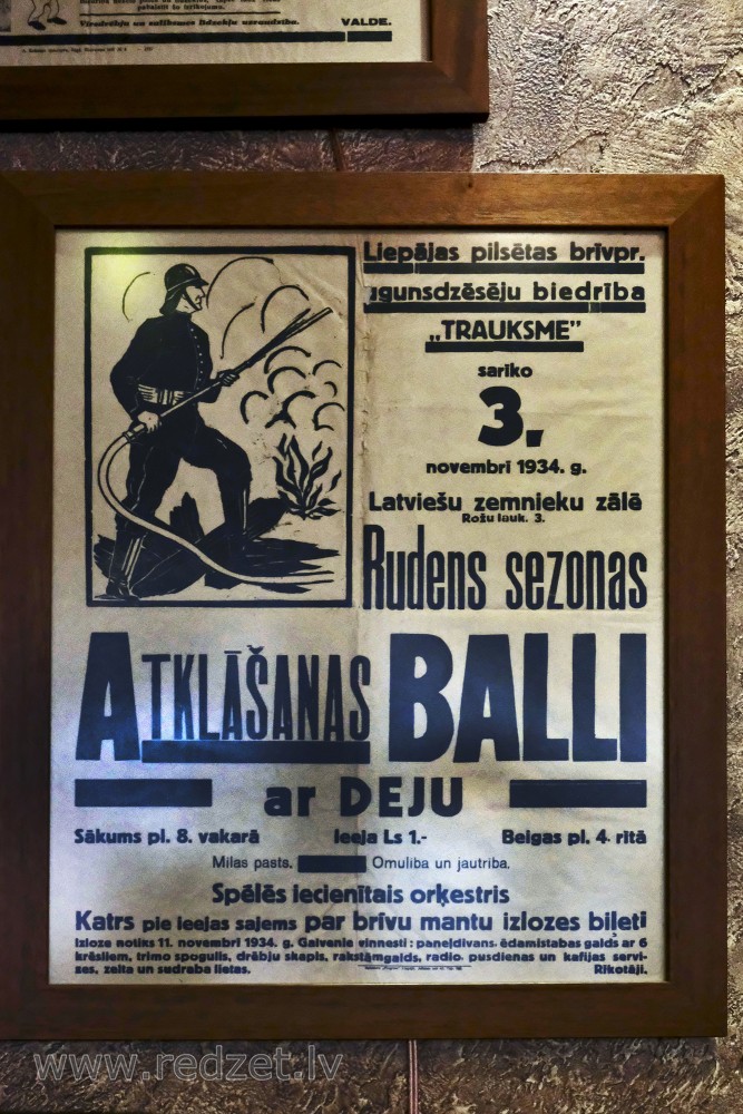 Historical poster in restaurant "Uguns Dzēsējs"