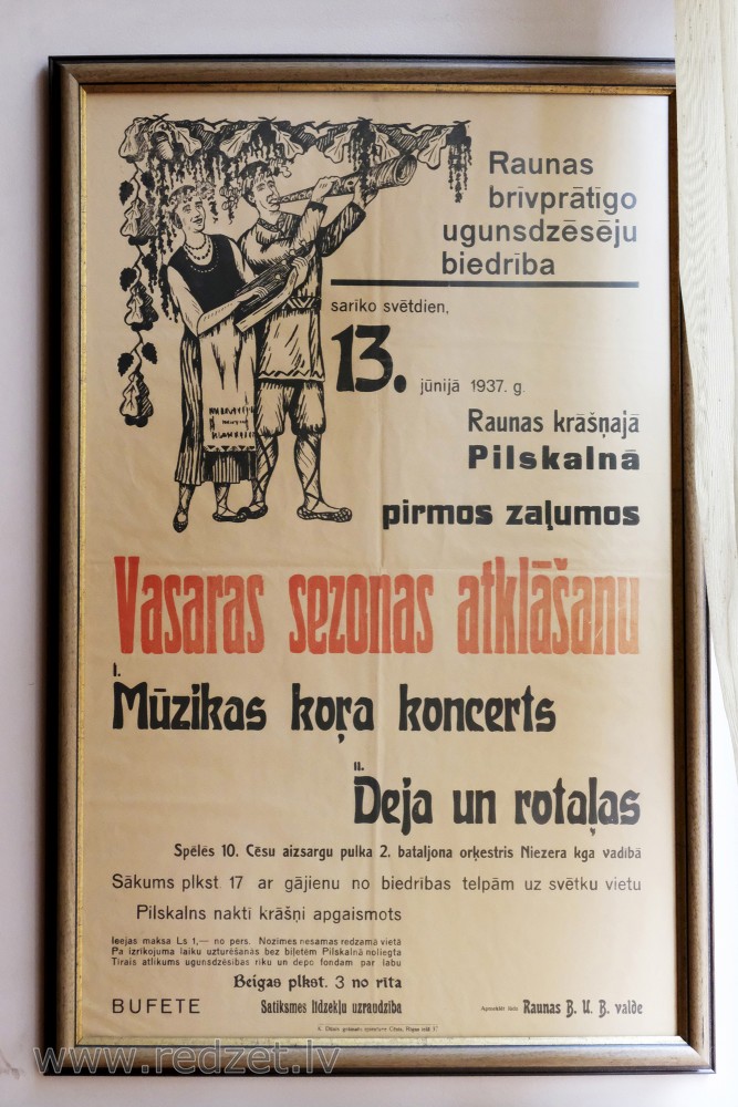 Historical poster in restaurant "Uguns Dzēsējs"