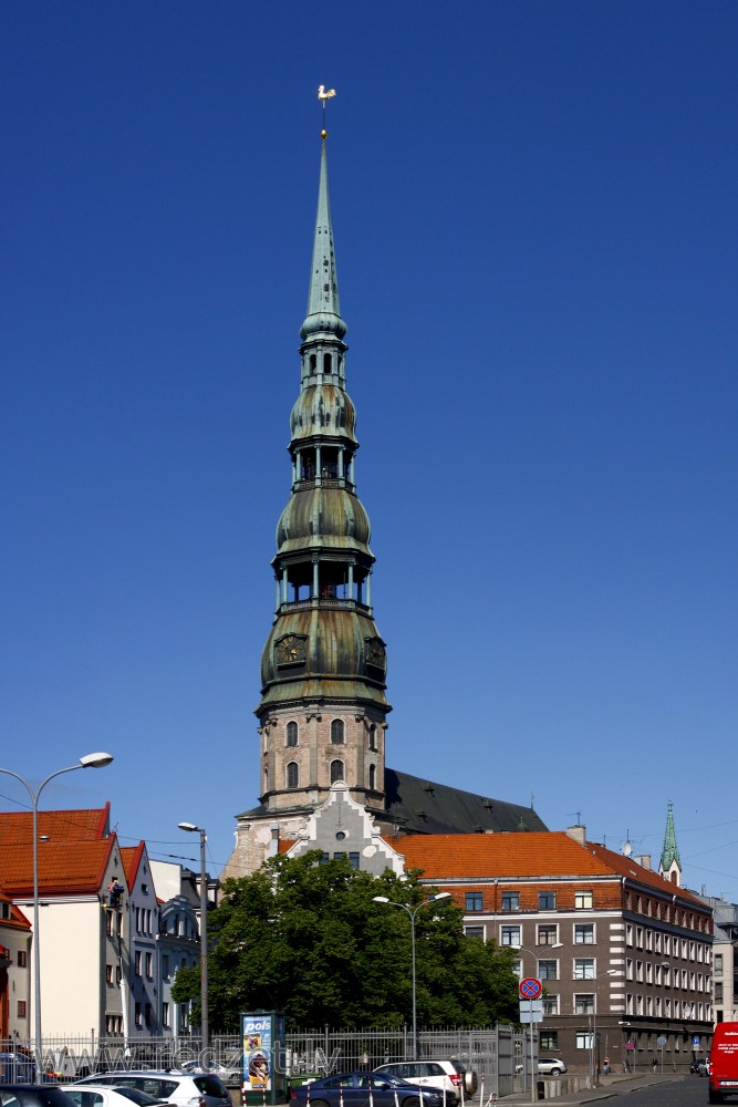 View of St. Peter's Church in Riga
