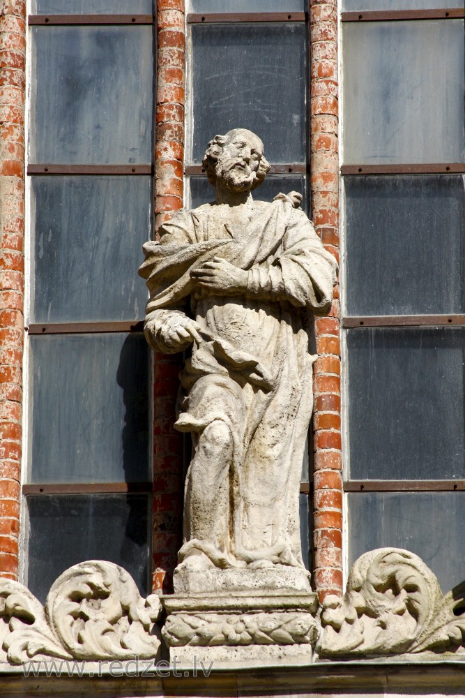 Sculpture on the facade of the St. Peter's Church in Riga