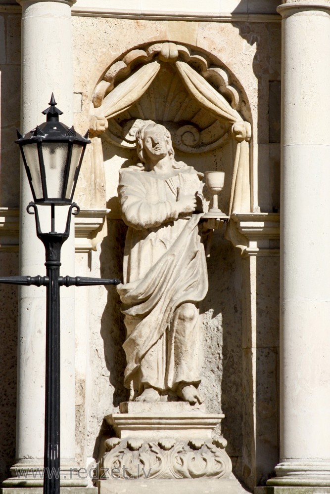 Sculpture on the facade of the St. Peter's Church in Riga