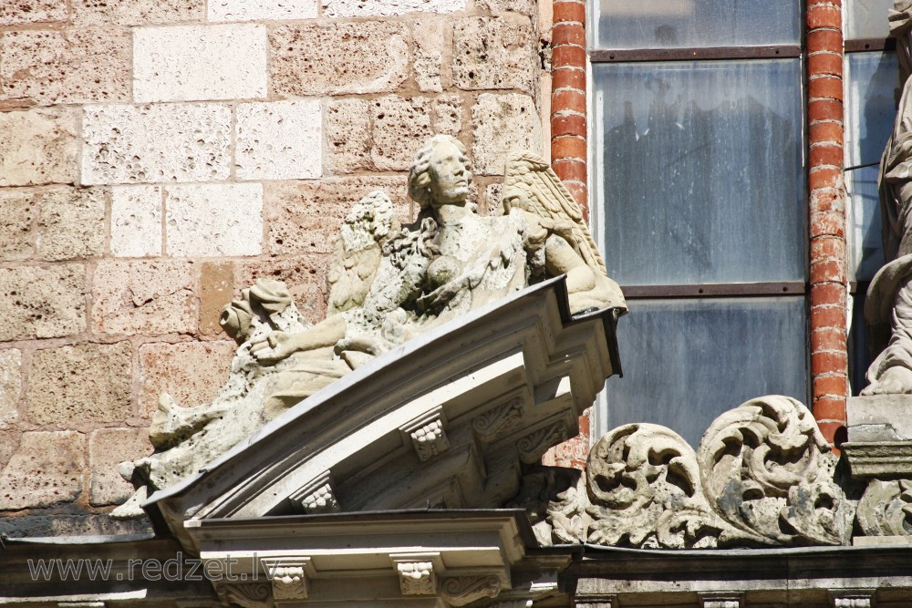 Sculpture on the facade of the St. Peter's Church in Riga