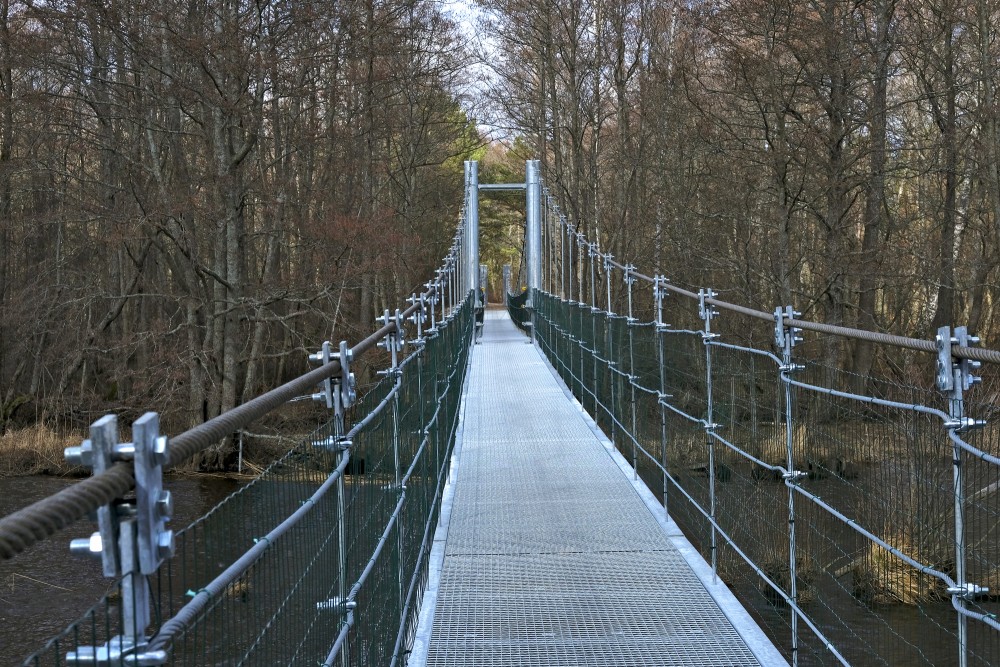 Hanging bridge over the Irbe river