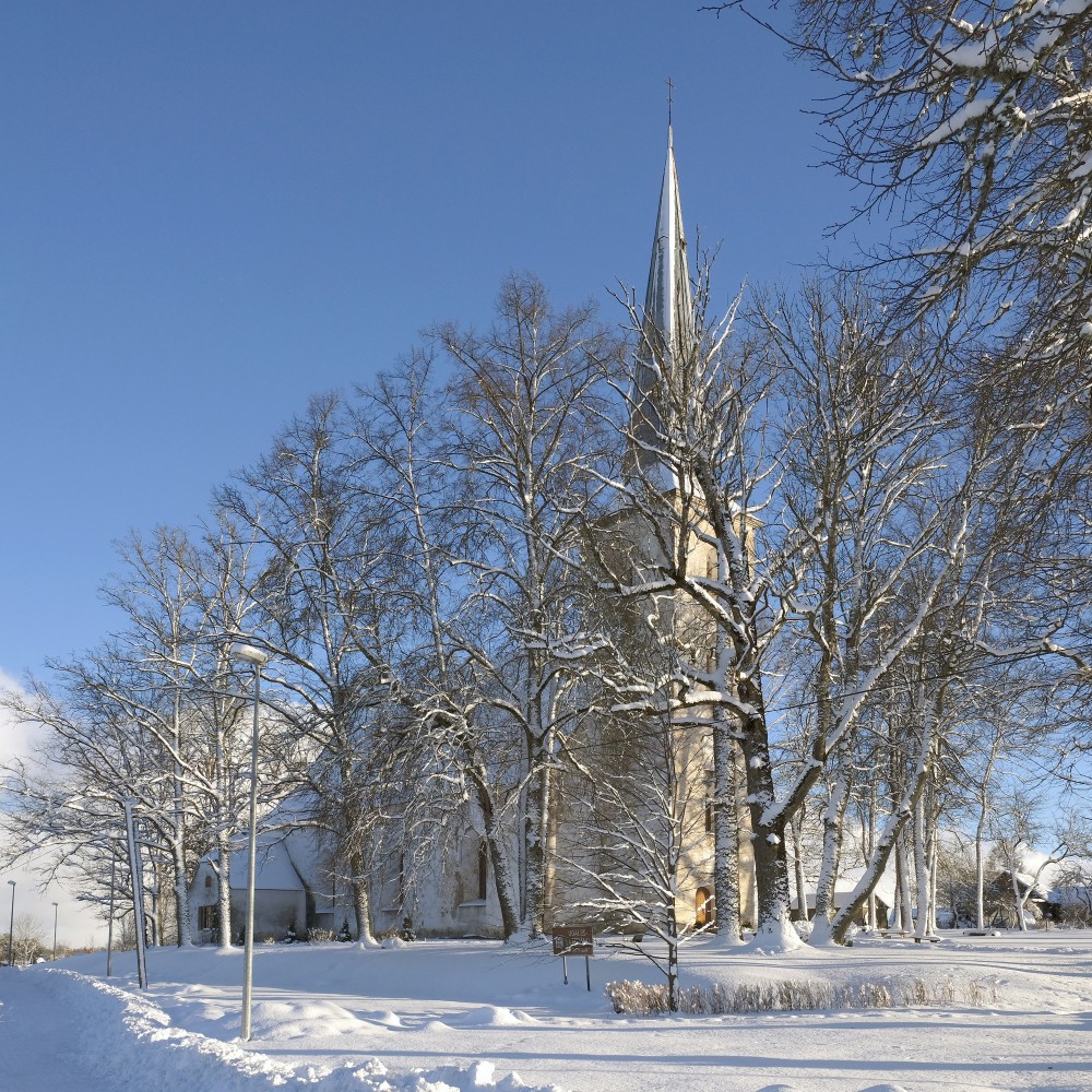 Ugāle Lutheran Church in Winter