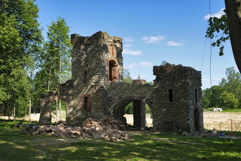 Artificial Castle Ruins In Kurmene Manor
