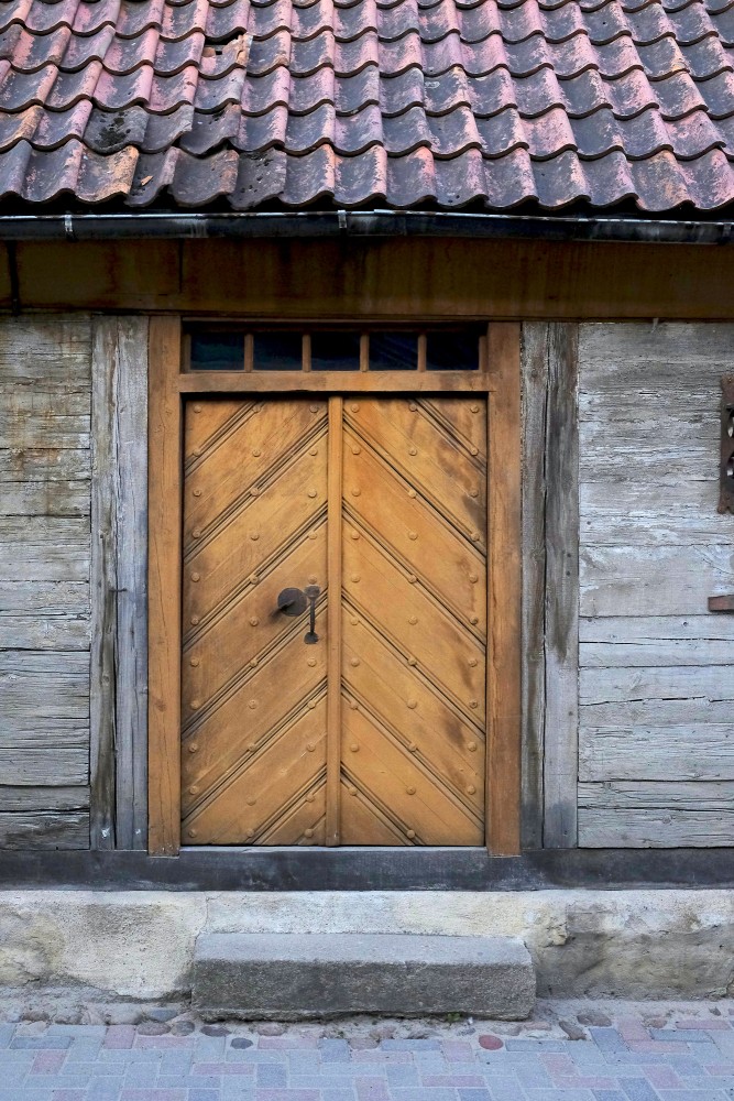 Wooden door, Old Town of Kuldīga, Raiņa street 6