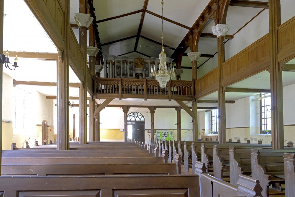 Interior of Zaļenieki Lutheran Church