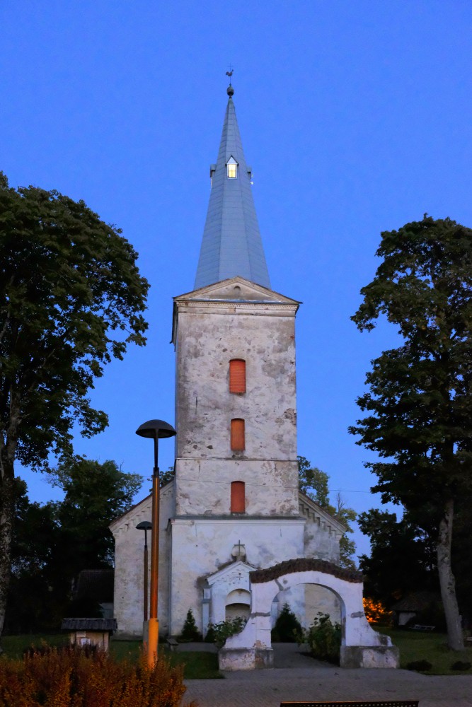 Dundaga Lutheran Church at Night