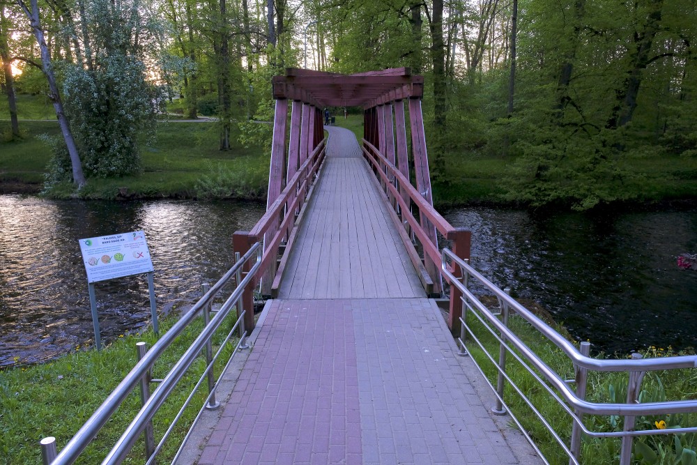 The bridge over the Iecava river in the Iecava manor park