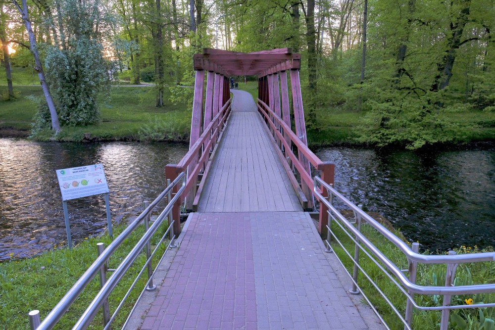 The bridge over the Iecava river in the Iecava manor park