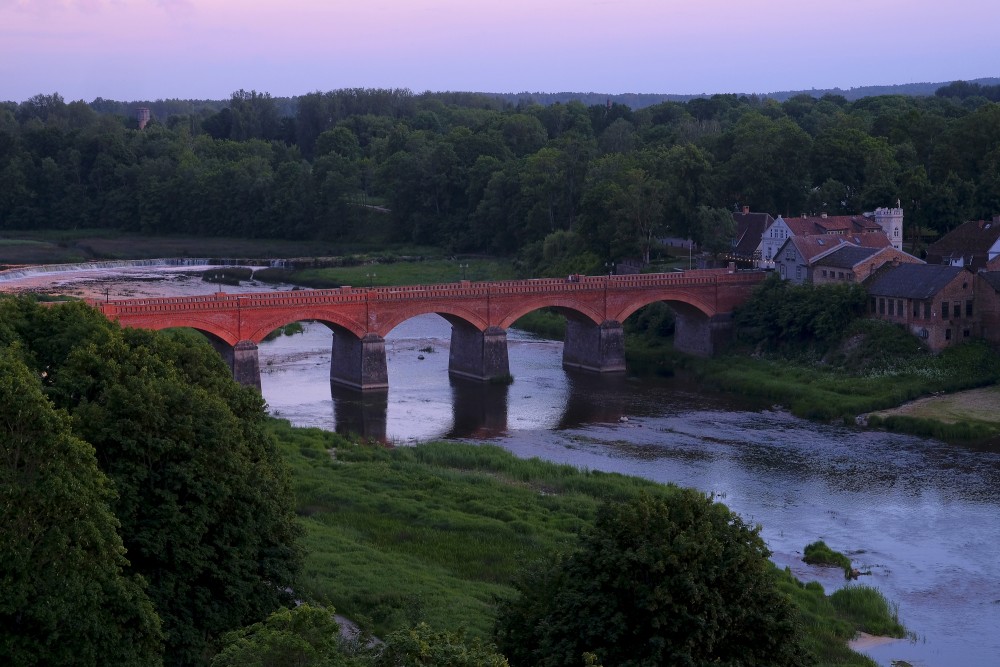 View of the Kuldīga Brick Bridge from the Observation Tower