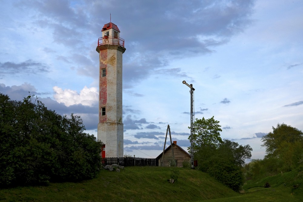 Lighthouse In Ainaži Across The Old Road