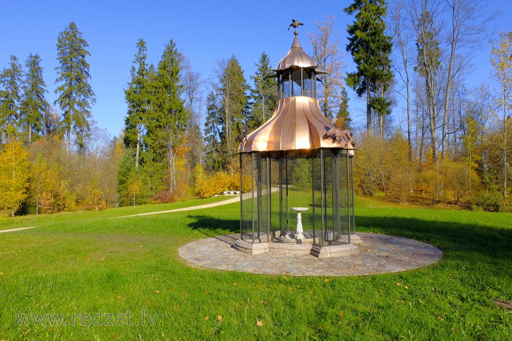 Bird Pavilion in Alūksne Manor Park, Latvia
