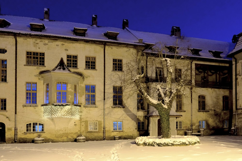 Dundaga Castle Courtyard at Night