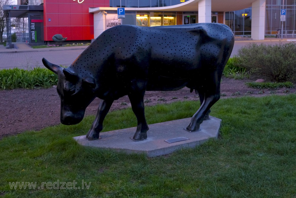 Sculpture "Milky Way" in Night, Ventspils